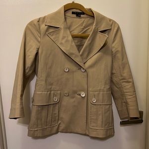 Theory khaki cropped trench jscket